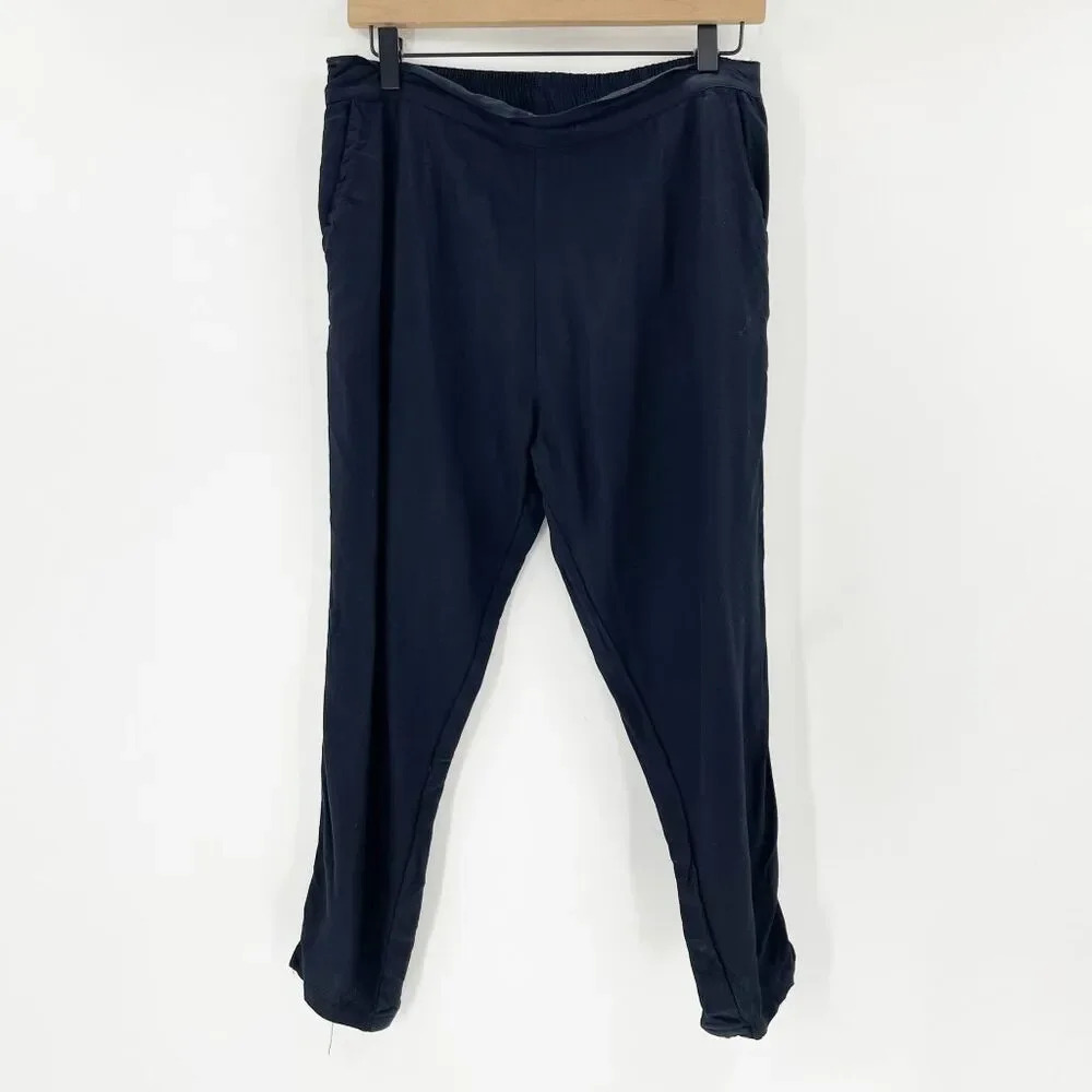 Laya Capri Pants Womens Size XL Black Pull On Elastic Waist‎ High Rise Casual